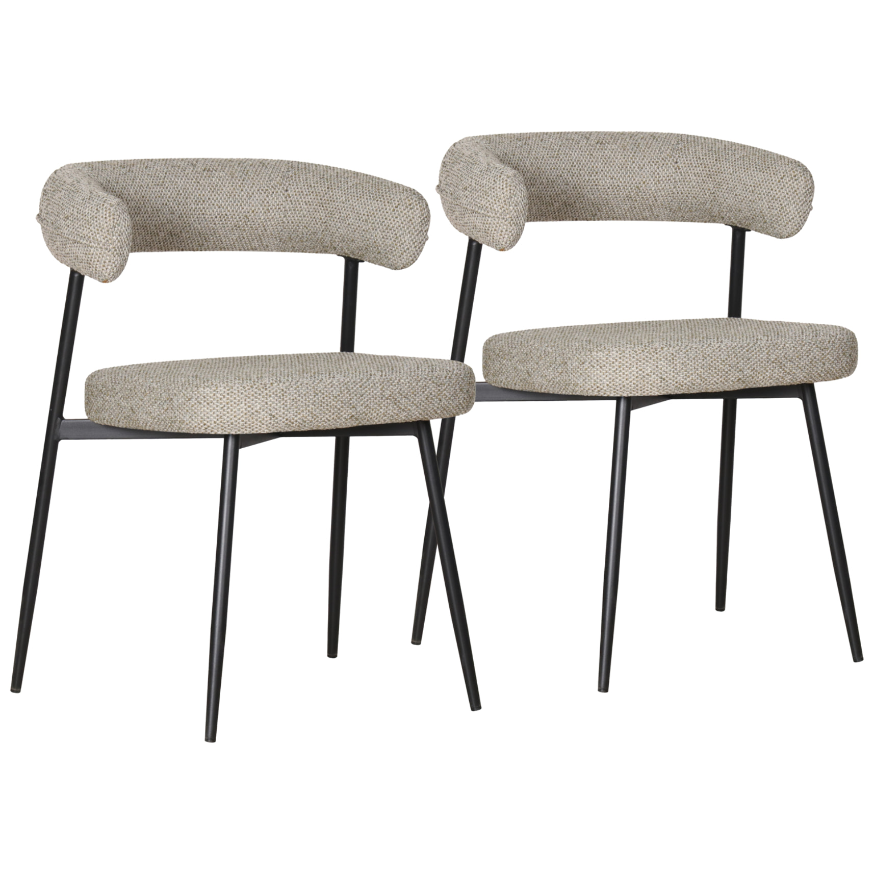 Lot de 2 chaises en tissu vert chiné THEA