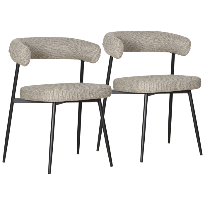 Lot de 2 chaises en tissu vert chiné THEA
