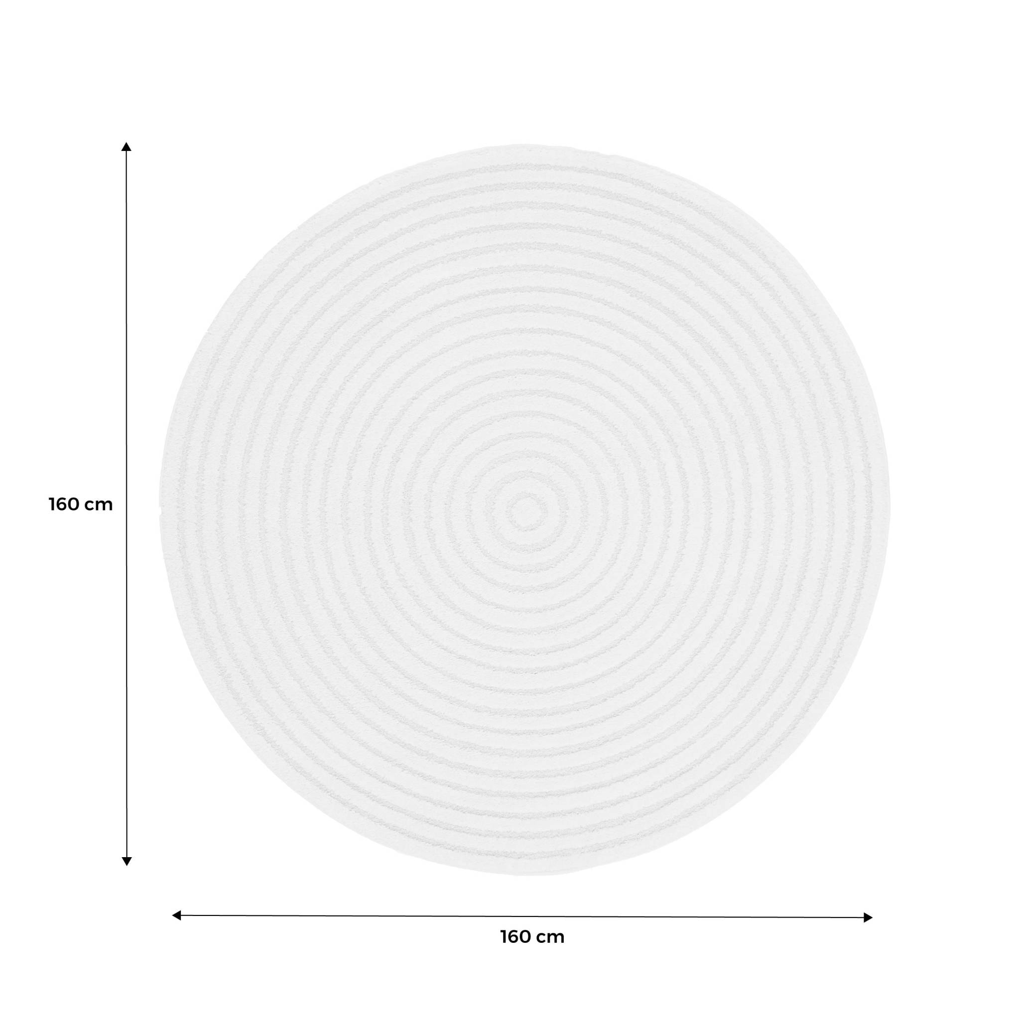 Tapis rond intérieur motifs cercles en relief créme BLAIR