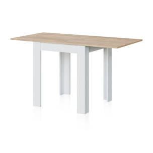 Mesa de comedor extensible Giro Blanco Artik (Blanco Mate) - Roble Canadian
