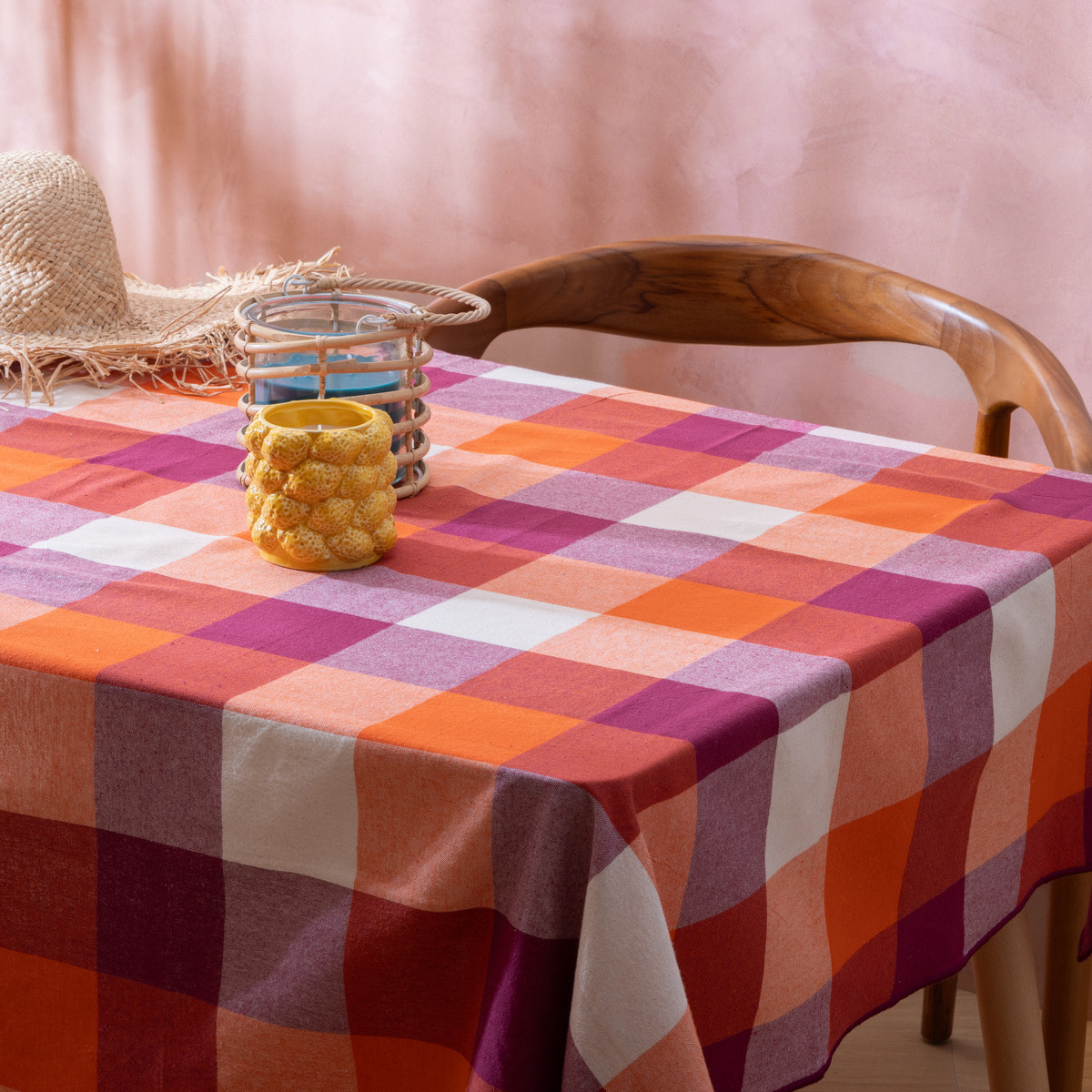 Nappe "Yucatan" coton orange 150x250cm