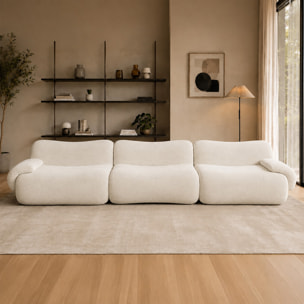Canapé compressé 4 places en velours beige SWING