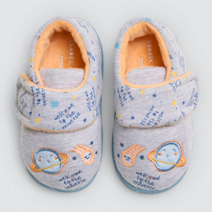 Pantofole per neonato con stampa cosmica