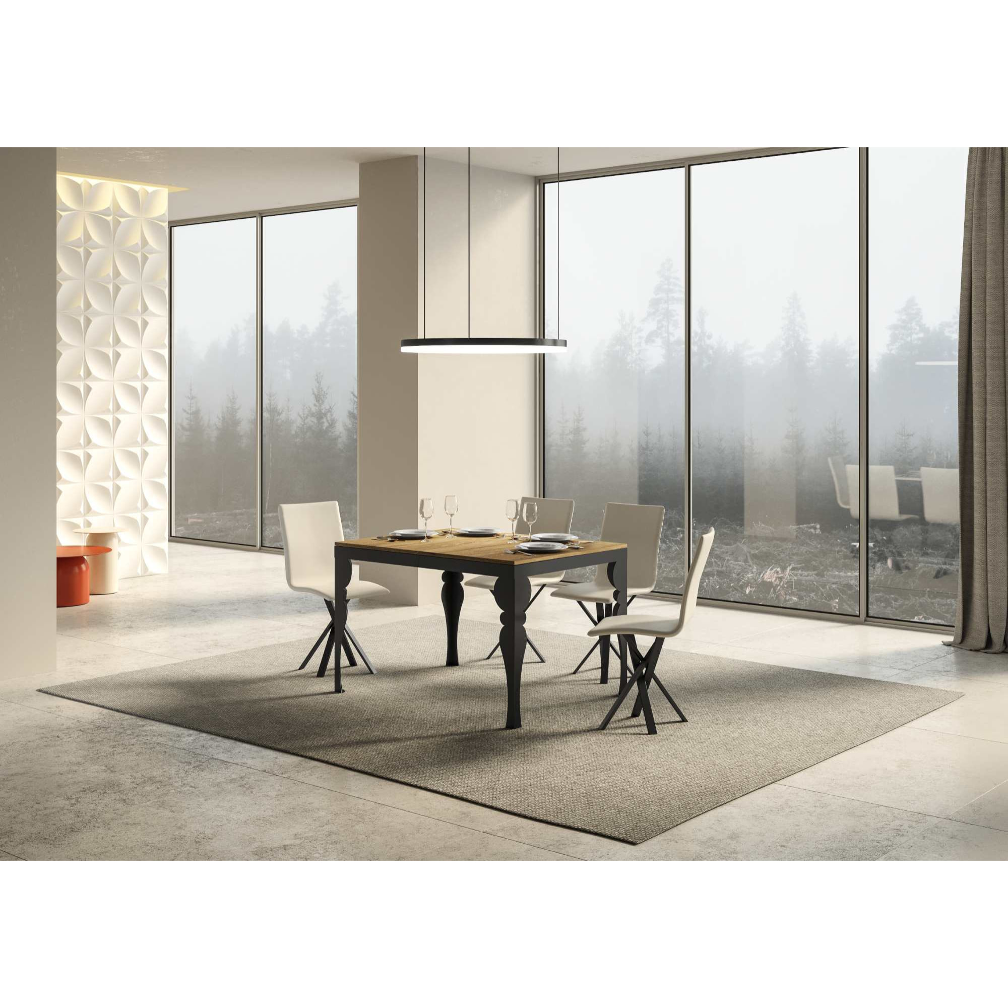 Table Paxon Evolution Dessus Chêne Nature 90x120 Allongée 224 cadre Anthracite