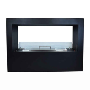 Giotto - Camino a bioetanolo da terra per interno ed esterno 100x30xH70 cm, colore nero