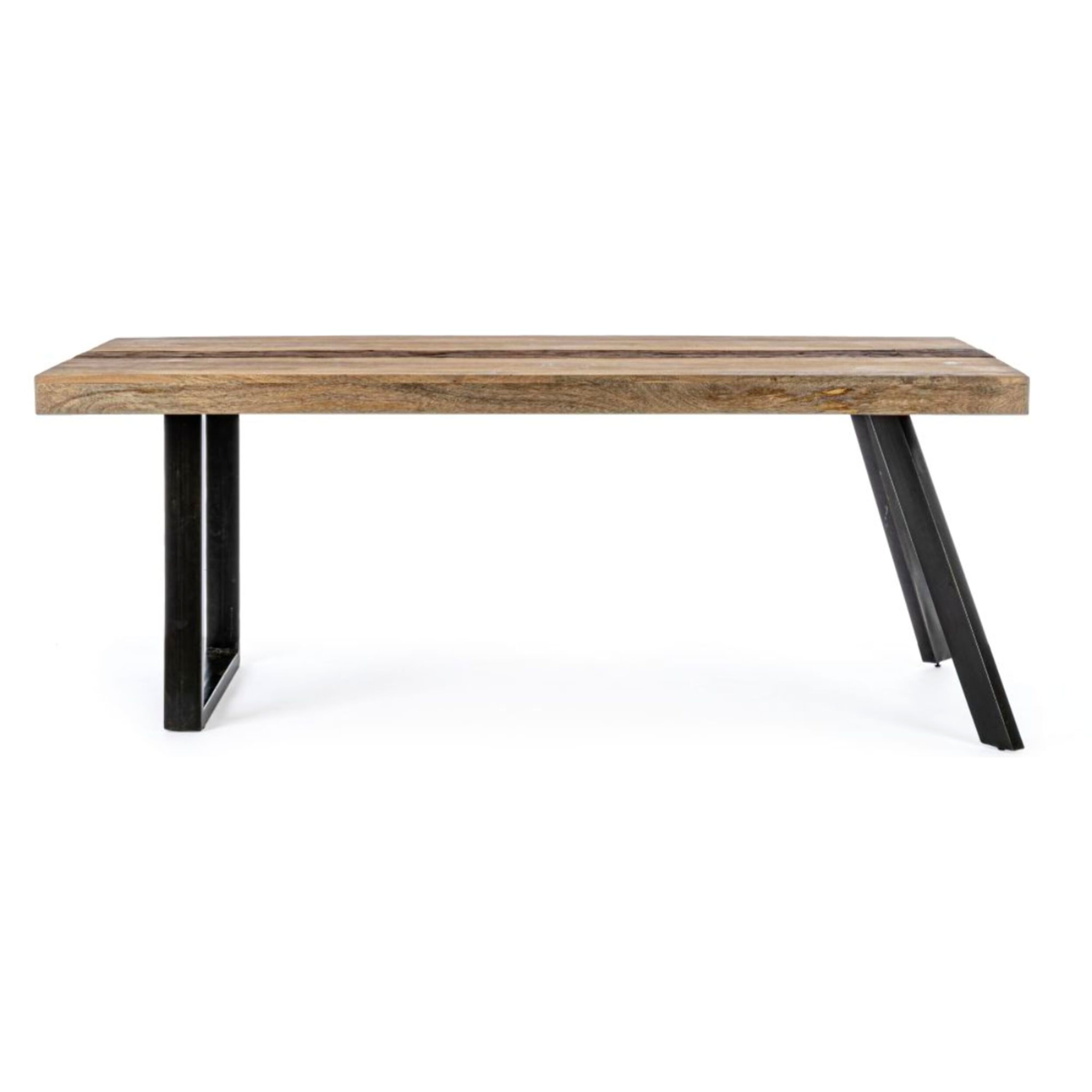 Tavolo MANCHESTER in legno di mango e gambe in acciaio nero, 200×100