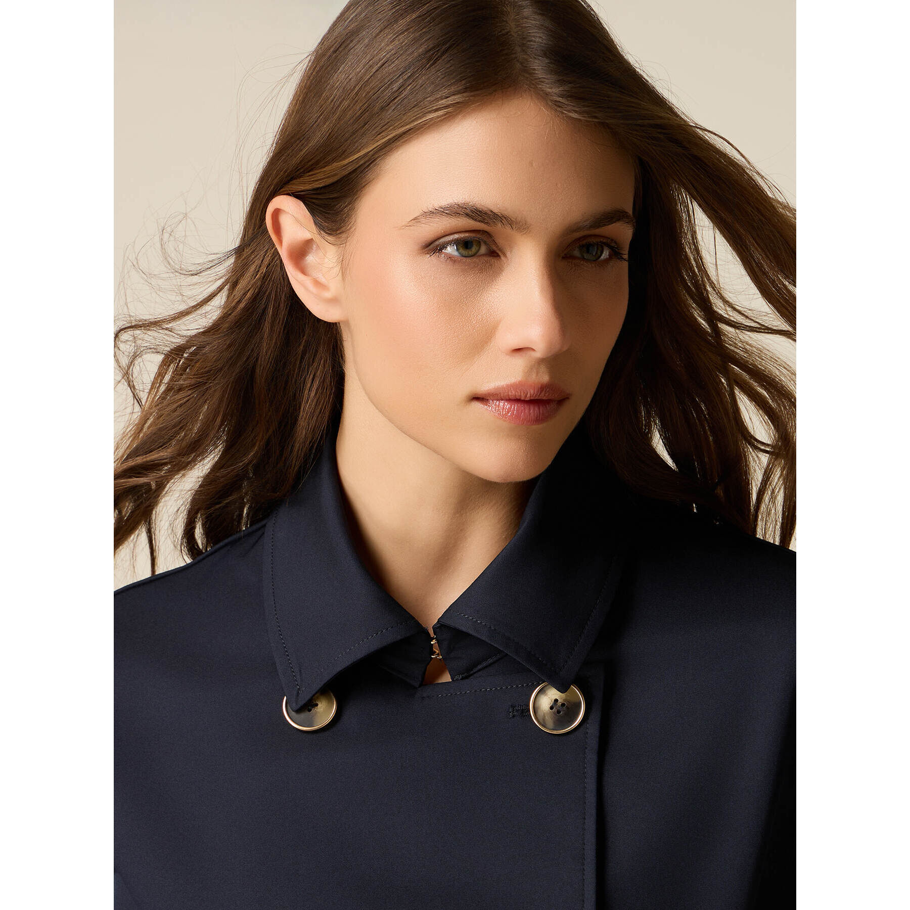 Oltre - Trench midi doppiopetto - Blu