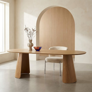 Table à manger oblongue décor bois 8 places MATHILDE