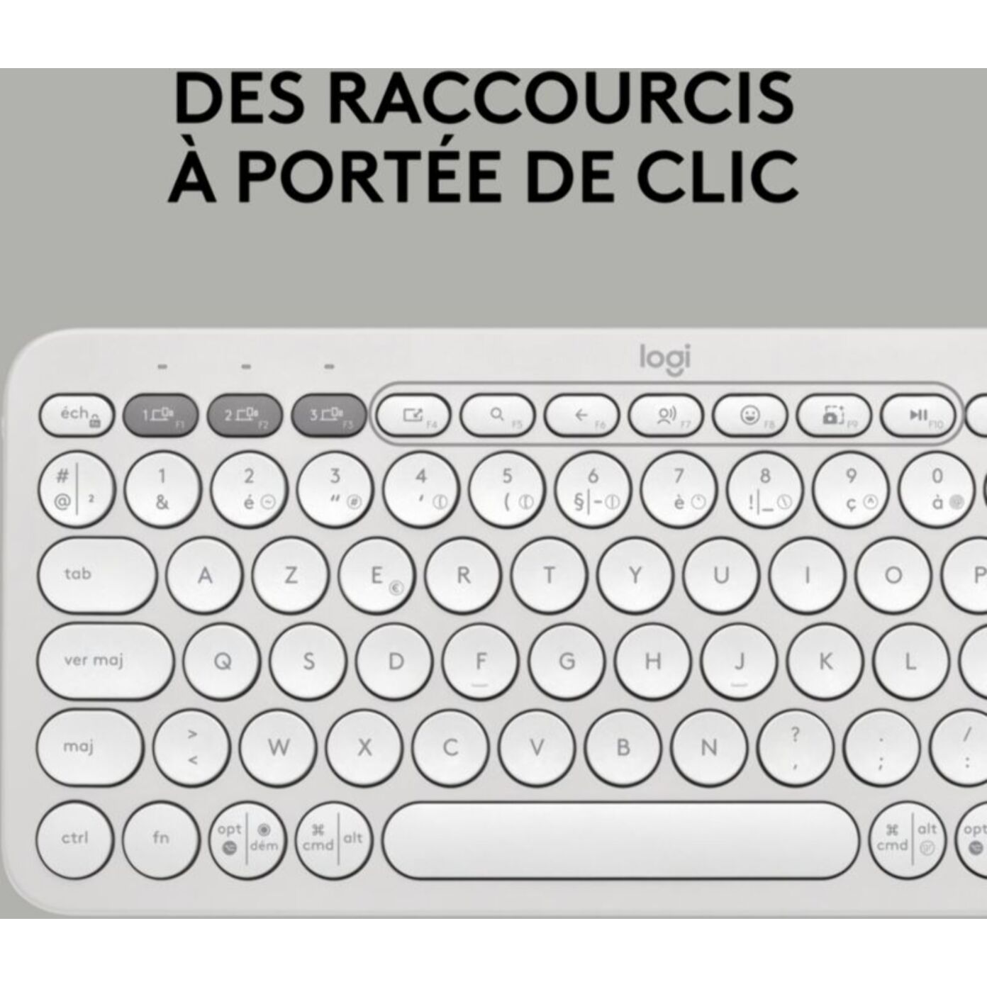 Clavier sans fil LOGITECH Pebble 2 K380s Blanc cassé