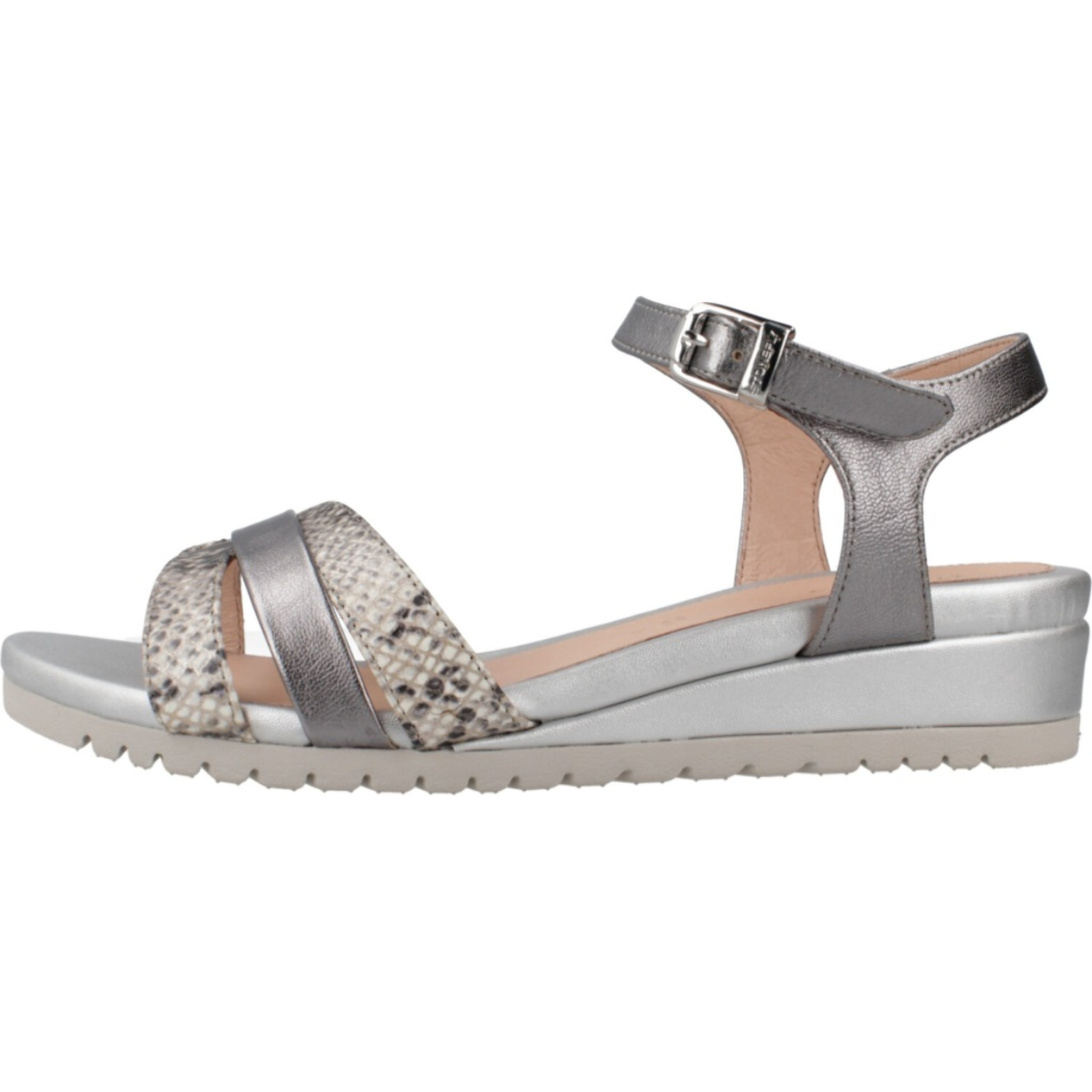 Sandalias Mujer de la marca STONEFLY  modelo CHER 7 SNAKE EMBOSSED LTH/L Silver