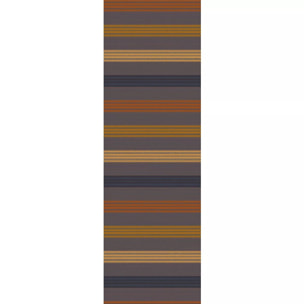 Chemin de table pur coton motif jacquard brun marron Mille bambous onyx