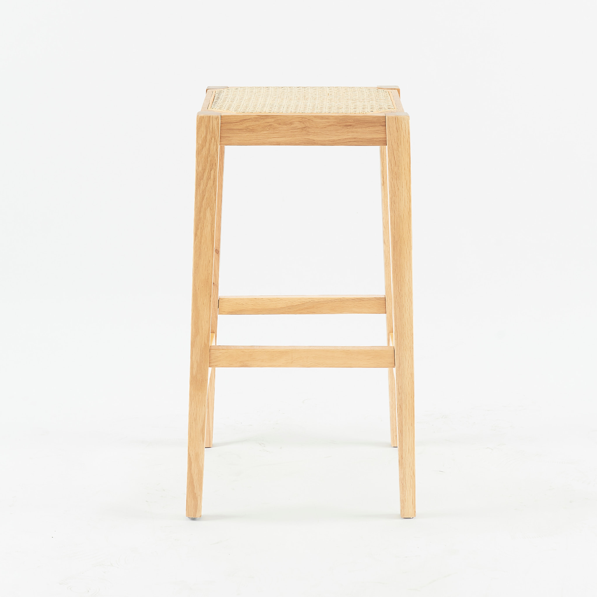 Tabouret pour îlot central 65 cm en cannage et bois - Kappa