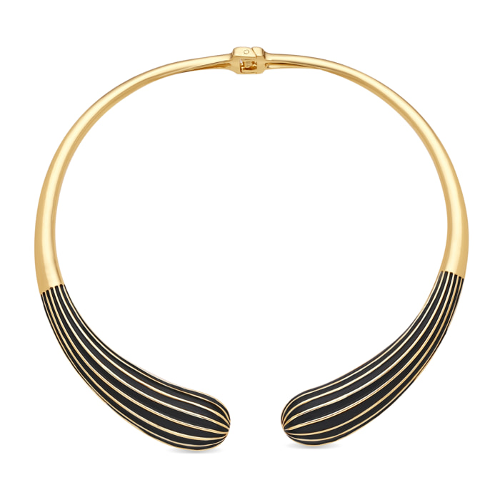Collar de Lacado Negro acabado en oro amarillo de 18k