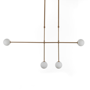Suspension Tomasucci ALYCIA D, en acier et verre, blanc