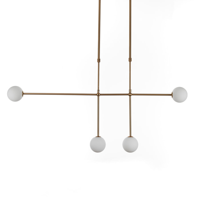 Suspension Tomasucci ALYCIA D, en acier et verre, blanc