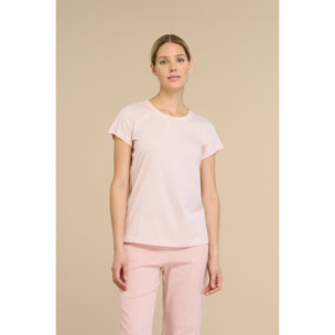 Pigiama donna in cotone top manica corta e pantalone lungo articolo little flower Noidinotte