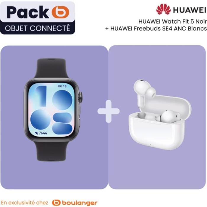 Montre connectée HUAWEI Pack Watch FIT 5 noir+Freebuds SE 4