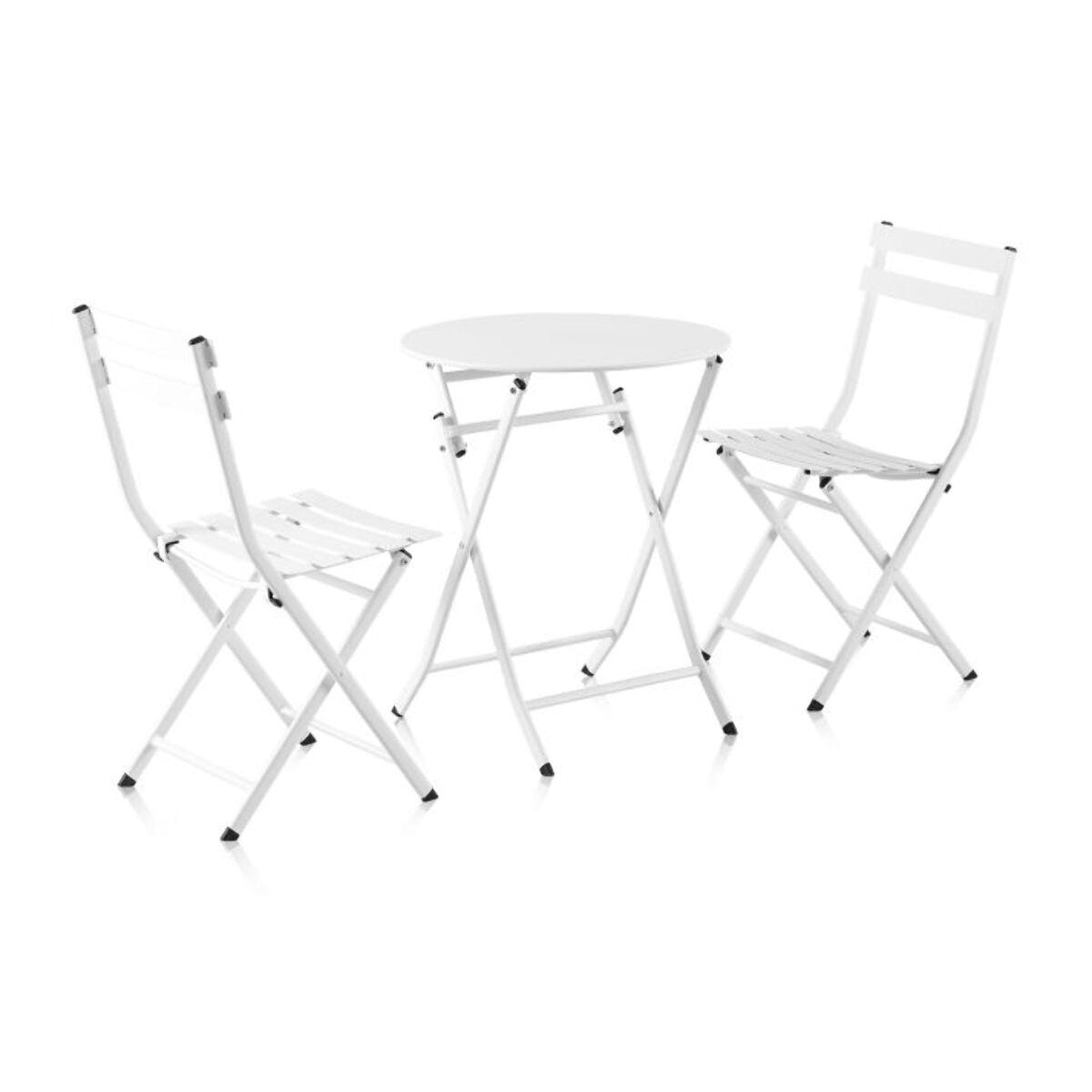 Set de exterior mesa y 2 sillas plegables Gio Blanco