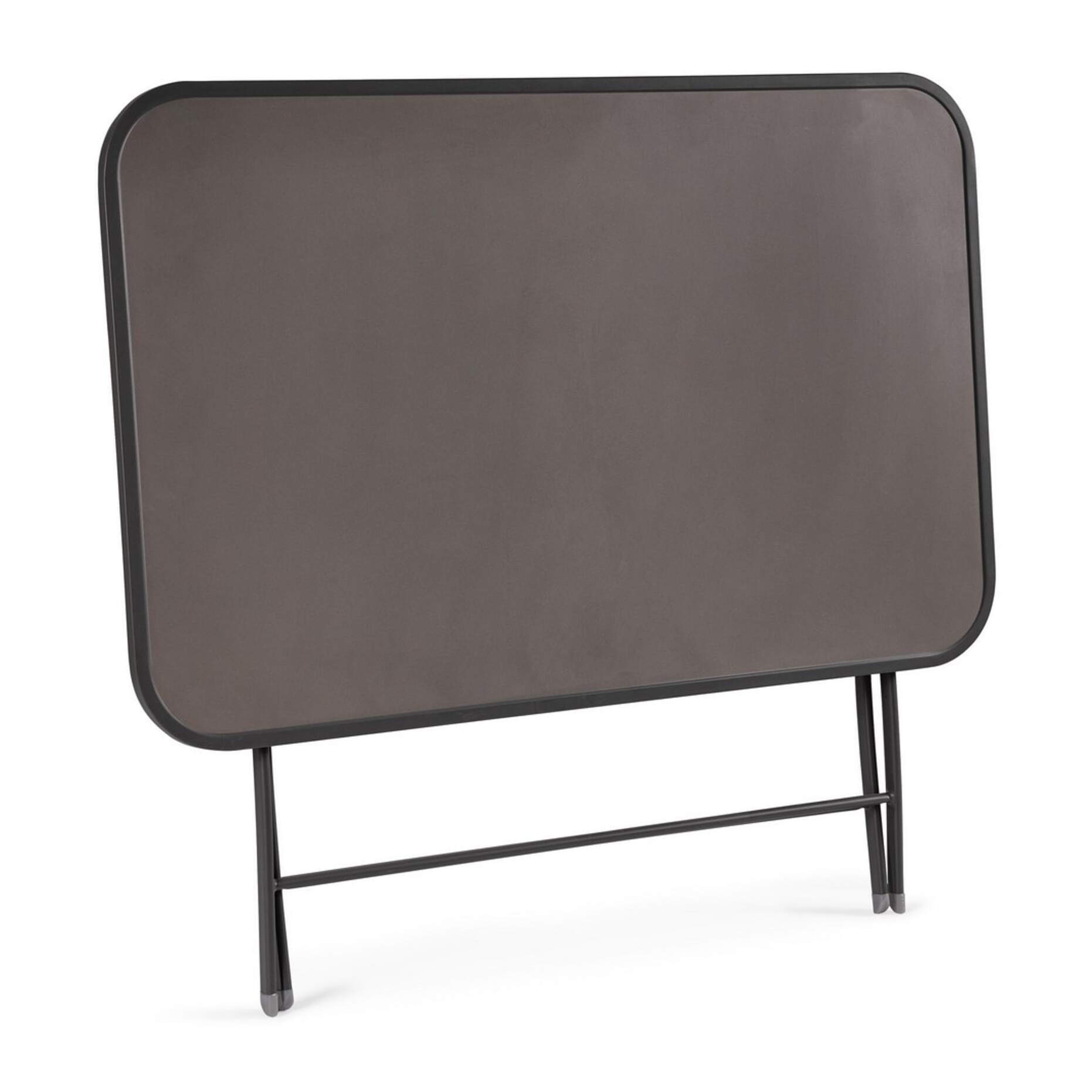 Tavolo rettangolare YVONNE in acciaio antracite, pieghevole, 110×70×72 cm