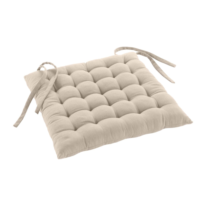 Assise matelassée en coton et polyester recyclé - Lin