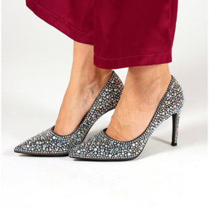 Dècolletè in simil pelle ricoperti di strass