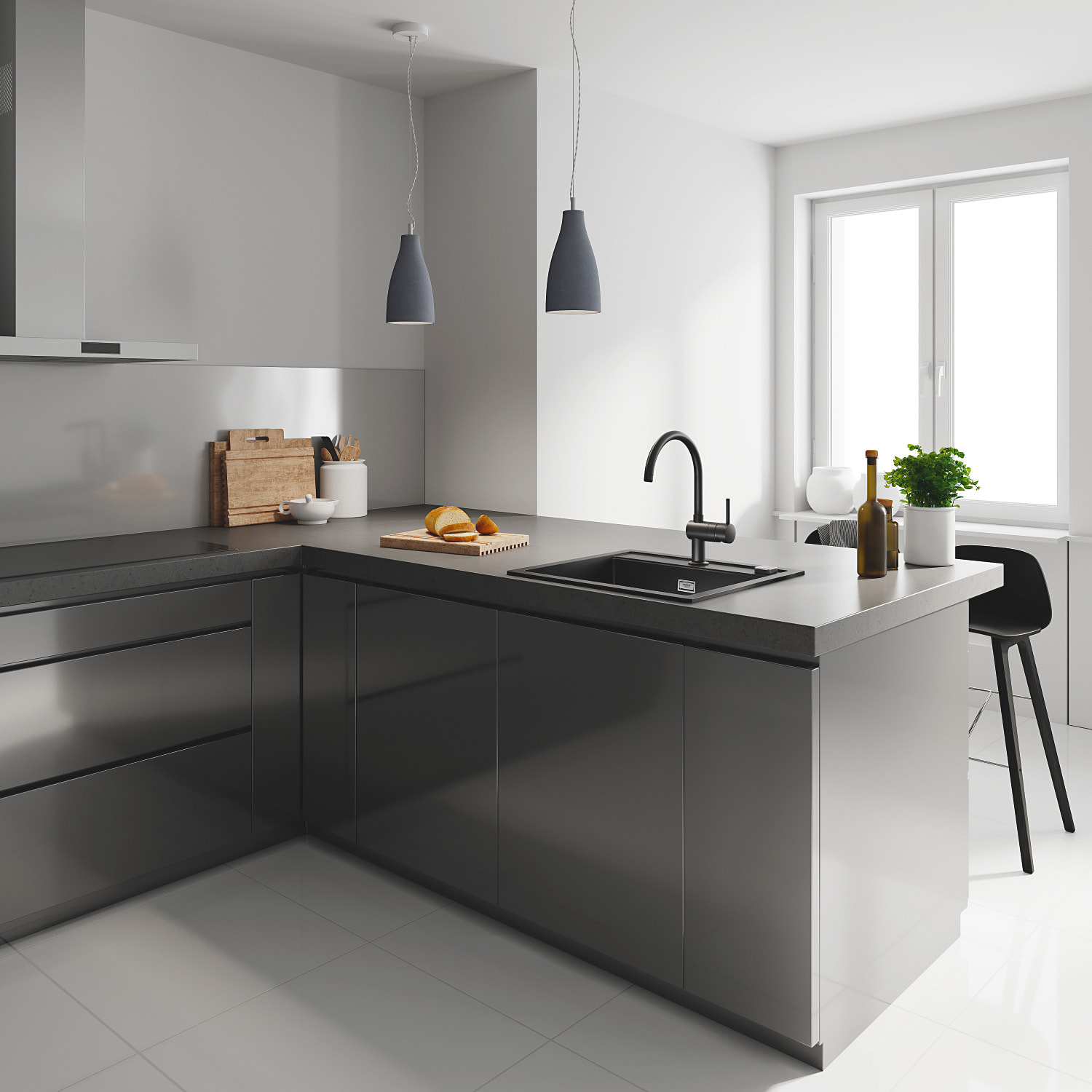 Mitigeur monocommande évier Minta Velvet Black