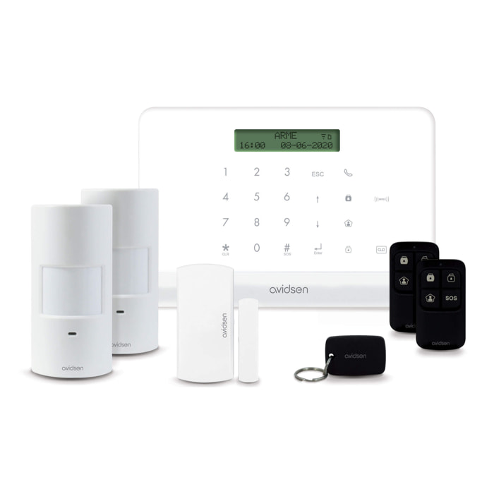 Kit de protection alarme connectée sans fil détecteurs mouvement/ouverture HomeSecure - Avidsen - 1