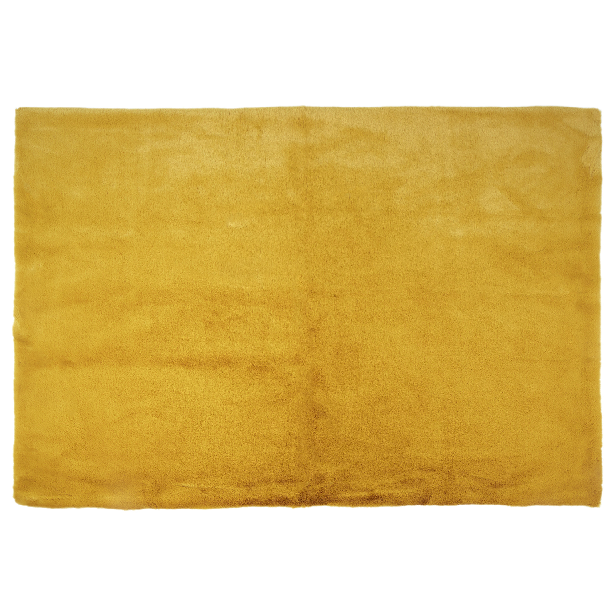 Tapis Imitation Fourrure Fin Moutarde 120x170cm