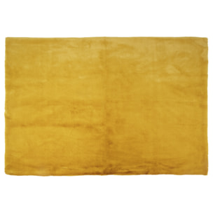 Tapis Imitation Fourrure Fin Moutarde 120x170cm