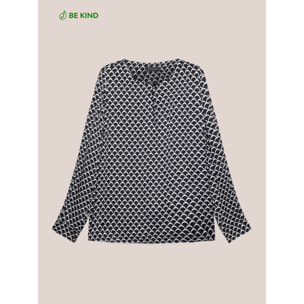 Elena Mirò - Blusa estampada de viscosa ECOVERO™ - Negro