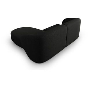 Canapé d'angle droit modulable "Lionel" 3 places en chenille mélange noir