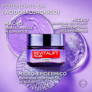 Crema Viso Anti-Rughe Trattamento Rivolumizzante Revitalift Filler con Acido Ialuronico - Barattolo da 50ml