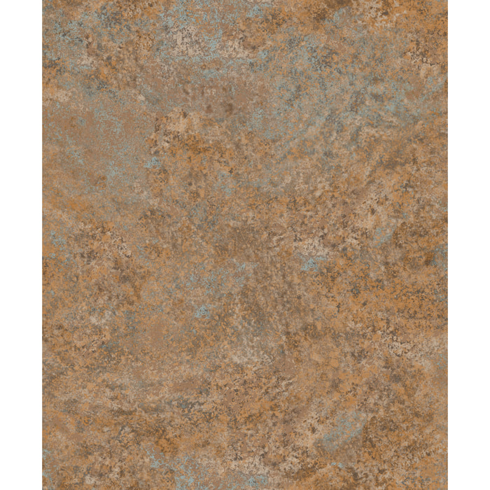 Papier peint effet rouille patinée cuivre et vert