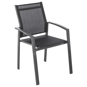 Fauteuil de jardin empilable Axiome Poivre & Graphite