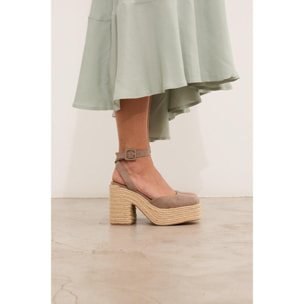 Sandalias de tacón Tina Topo Straw 11.5 cm