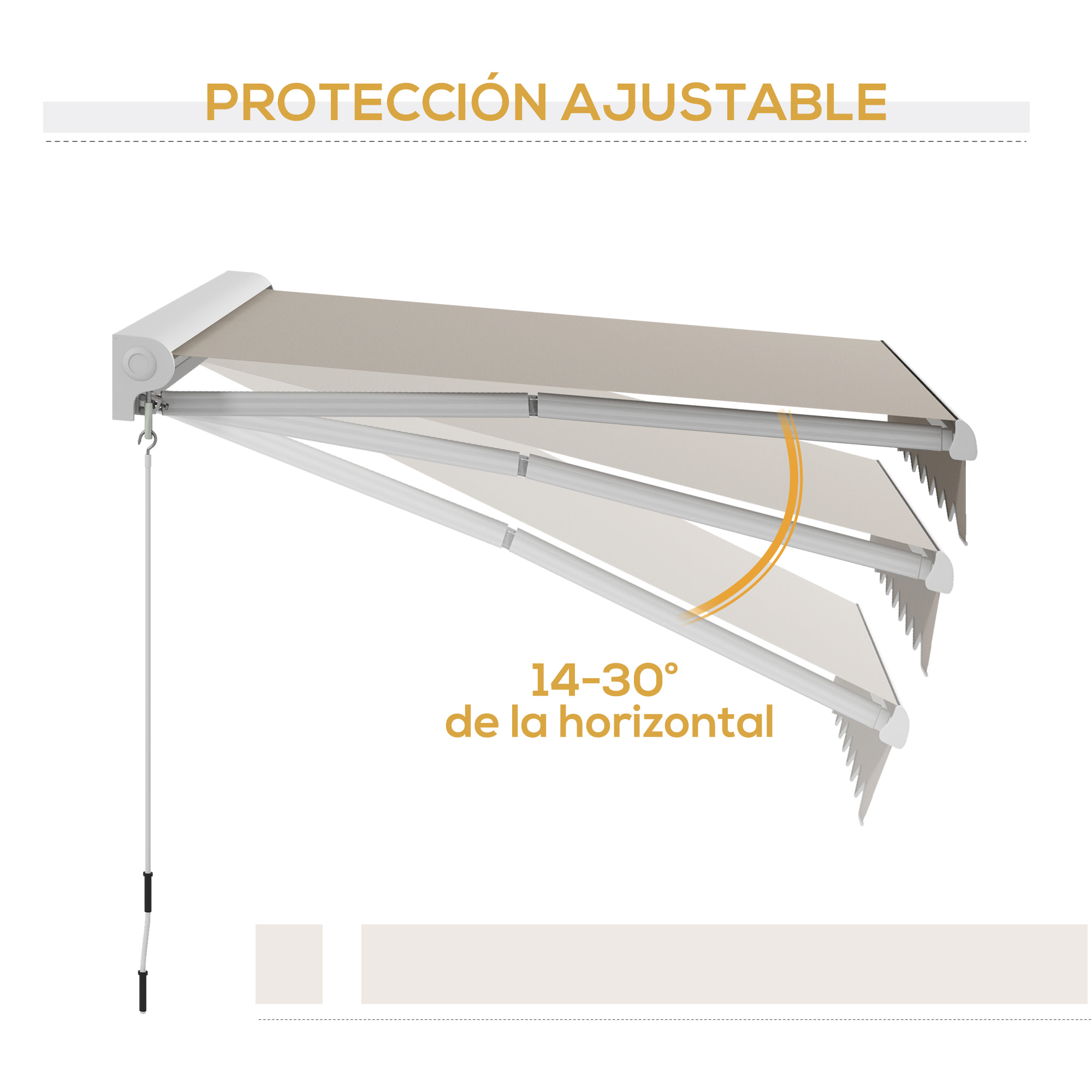 Toldo Retráctil Eléctrico o Manual 250x200 cm Toldo Portátil Toldo para Balcón con Mando a Distancia Manivela Manual y Marco de Aluminio para Ventana Puerta Terraza Patio Crema