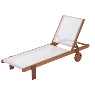 Lot de 2 bains de soleil en bois exotique "Saïgon" - Maple - Ecru