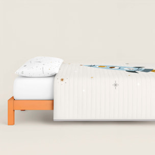 Colcha Bouti Estampada - Reversible - Infantil - 100% Algodón - 70 gr/m² - Viaje Espacial