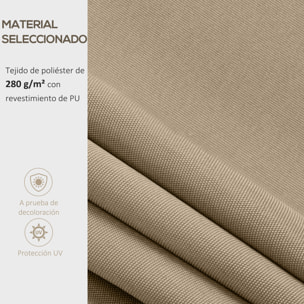 Techo de Repuesto para Toldo, 382x240 cm, Lona para Toldo con Dobladillo, Protección UV, Impermeable, Tela de Repuesto para Patio, Terraza, Jardín, Balcón, Beige