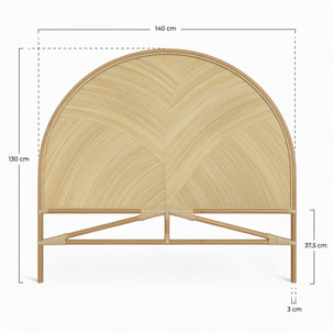 Tête de lit en rotin naturel 140 cm - Beigia