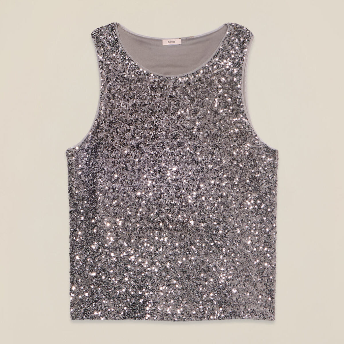 Oltre - Top in paillettes - Argento