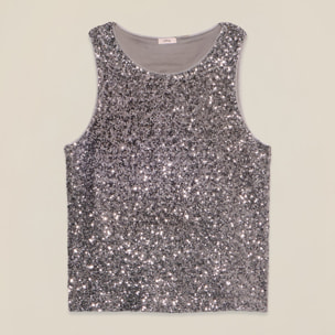 Oltre - Top in paillettes - Argento