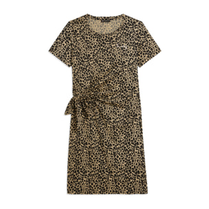 Abito Animalier con dettaglio annodato sul fianco