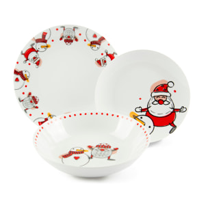 Servizio piatti 18 pezzi Excelsa Snowman, porcellana, multicolore