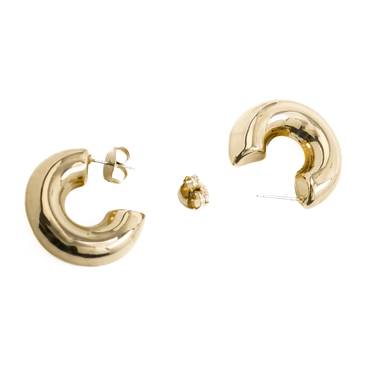 Pendientes de 30mm de diámetro acabado oro 18K