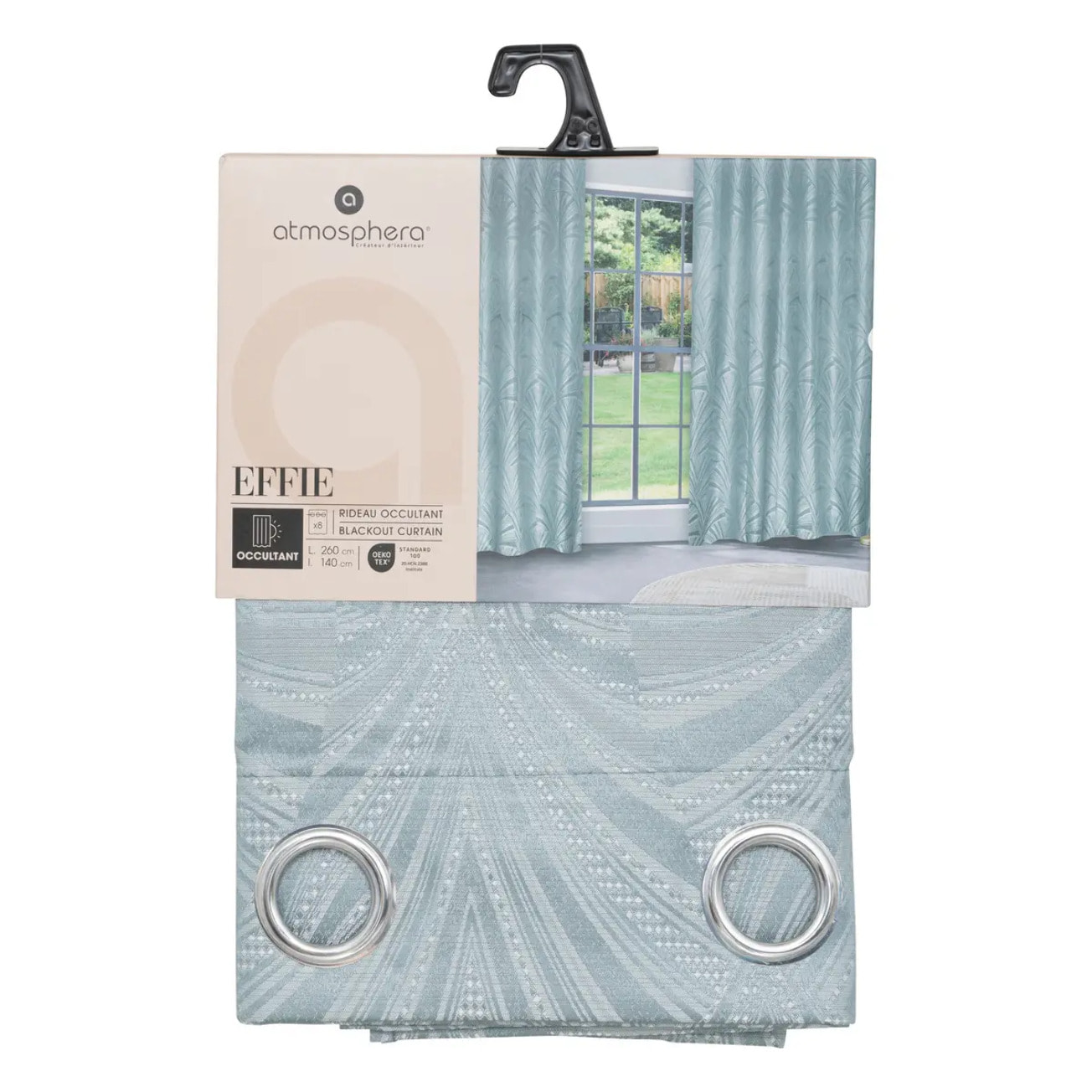 Rideau occultant "Effie" bleu clair 140x260cm