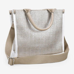 Bolso de mano plateado con cremallera