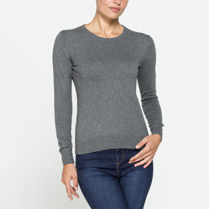 MAGLIA BASICA GIROCOLLO IN FILATO LANA MERINOS