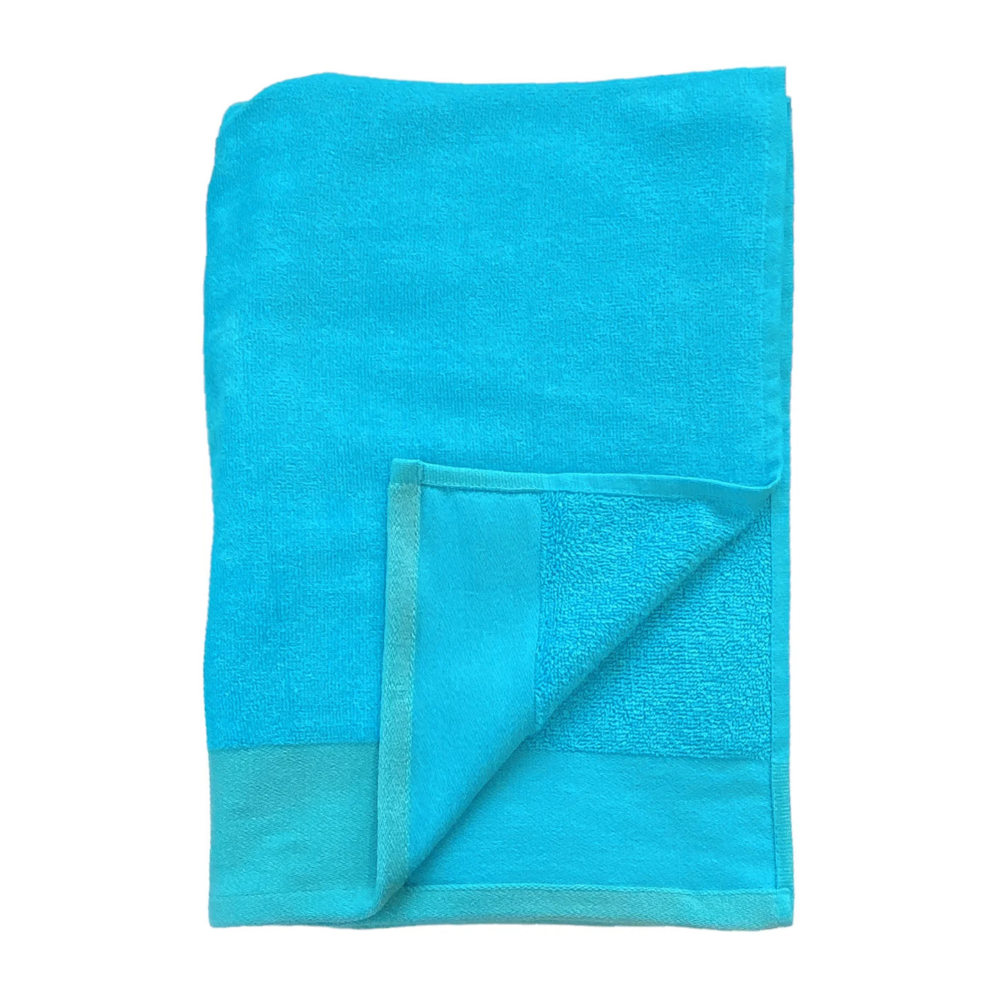 Serviette de bain éponge velours unie Shady Turquoise 140x180 370g/m²