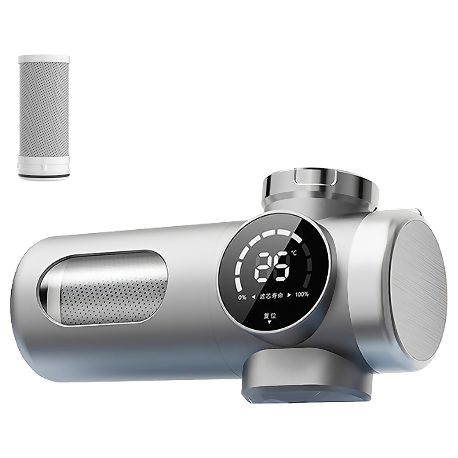 Purificador de agua 718 para grifo con pantalla inteligente, filtro antical y de cloro, sistema de filtración multicapa, doble salida y tecnología UV antibacteriana.